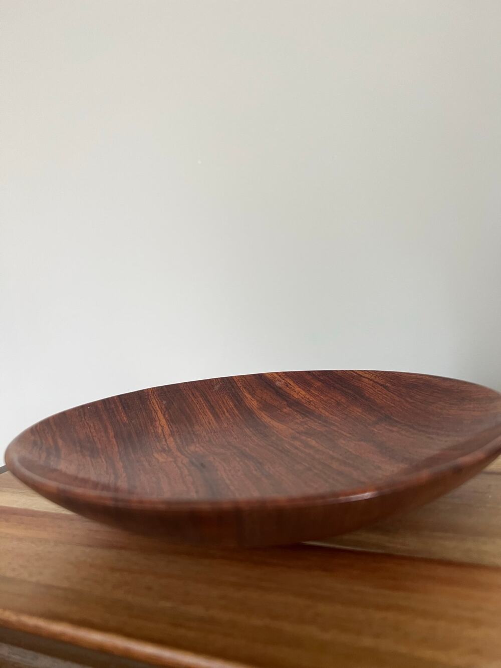 Vintage John May Hand Turned Teak Serving Plate Signed Jackson NH JL